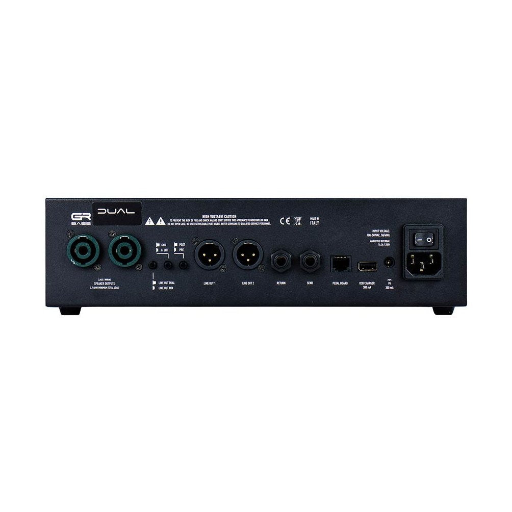 GR Bass DUAL1400 Basversterker Top – 2x 700W, 2 Kanalen, Overdrive & Dubbele DI