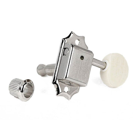 Gotoh SD-90-M5-N machine heads for guitar, 3x left+3x right, ratio 1:15, oval cream button, nickel