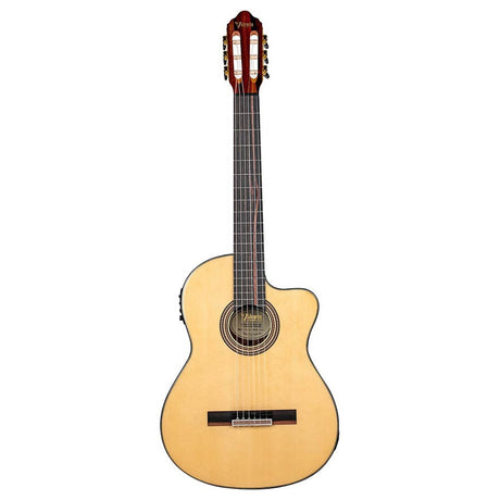 Valencia VC564CE klassieke gitaar 4/4, sitka & walnoot, preamp en cutaway, hoogglans finish