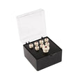 Martin SPA 18APP60 pin set 7 bridge pins plus 1 end pin , white plastic with tortoise inlay