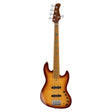 Sire Basses V10+ S5/TS basgitaar, 5-snarig, swamp ash, massieve gevlamde esdoorn top, tobacco sunburst, inclusief gigbag