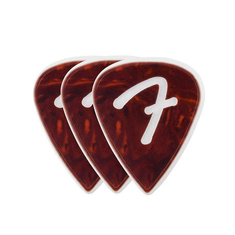 Fender 1984351300 celluloid picks, F grip, 351 vorm, schelp, 3-pack