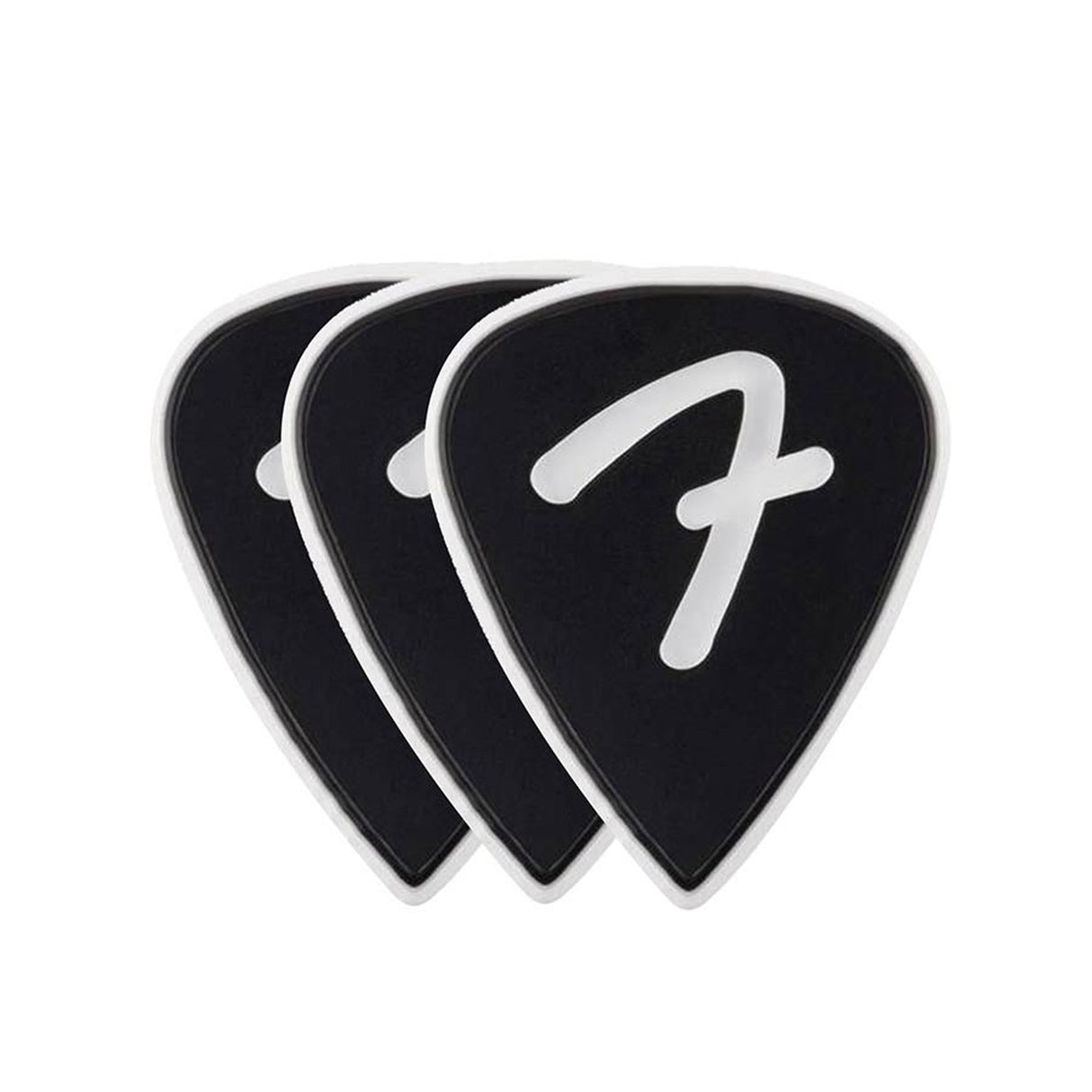 Fender 1984351306 celluloid picks, F grip, 351 vorm, zwart, 3-pack