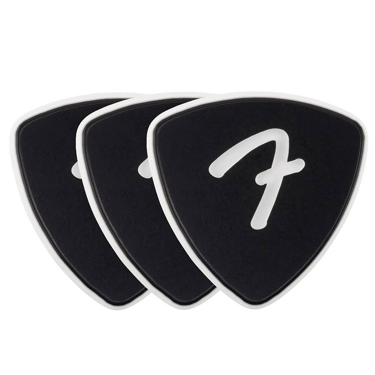 Fender 1984346306 celluloid picks, F grip, 346 vorm, zwart, 3-pack