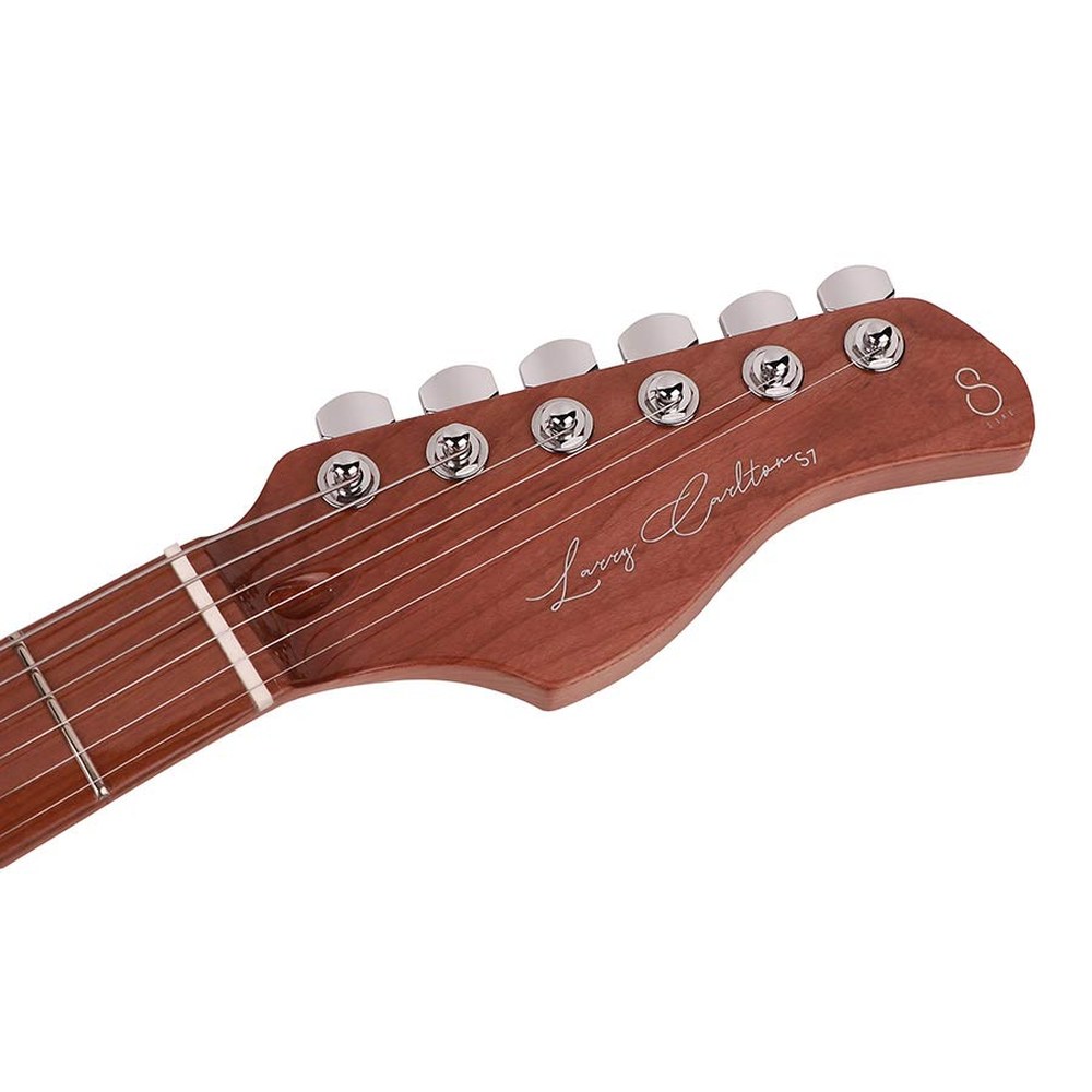 Sire Guitars S7FM/TBK electrische gitaar, S-style, elzen body, gevlamde esdoorn top, transparant zwart