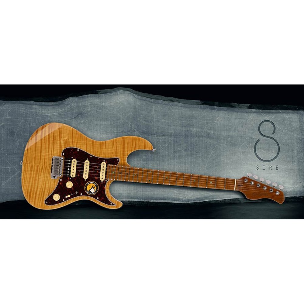 Sire Guitars S7FM/NT electrische gitaar, S-style, elzen body, gevlamde esdoorn top, naturel