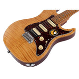 Sire Guitars S7FM/NT electrische gitaar, S-style, elzen body, gevlamde esdoorn top, naturel