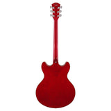 Sire Guitars H7/STR electrische archtop gitaar, esdoorn, see through red