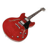 Sire Guitars H7/STR electrische archtop gitaar, esdoorn, see through red