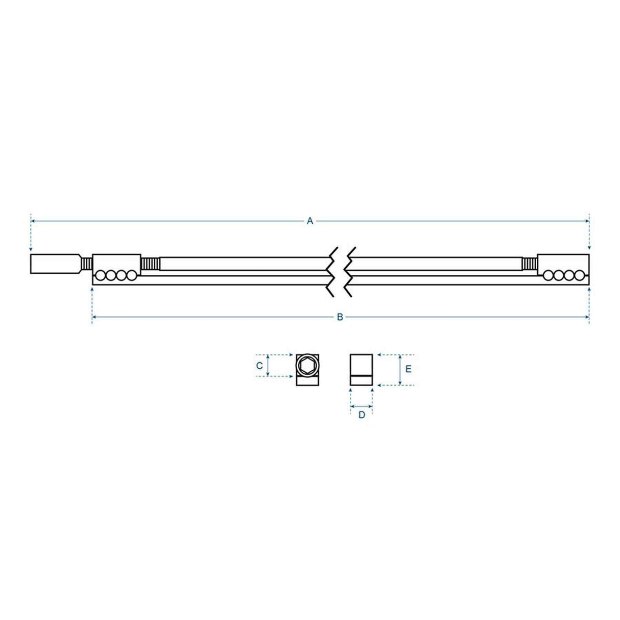 Boston TRD-460-HY Double Action Truss Rod 460 mm Hybride Titanium Lichtgewicht