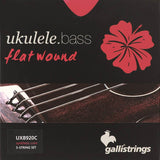 Galli UXB-920C snaren set for ukulele bass, flatwound chrome steel on synthetic core, 5-snaar