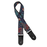 Gaucho GST-191-02 gitaarband, 2” jacquard weefsel, leren slips, veel kleuren