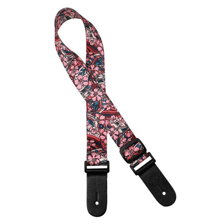 Gaucho GSTU-80-LI ukulele strap with lila flowers