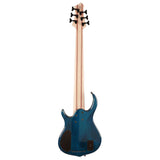 Sire Basses M7+ A6/TBL basgitaar, 6-snarig, swamp ash + massief esdoorn, transparant blauw