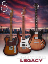 Sire Guitars S7/3TS electrische gitaar, S-style, elzen body, 3-tone sunburst