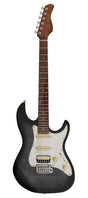 Sire Guitars S7FM/TBK electrische gitaar, S-style, elzen body, gevlamde esdoorn top, transparant zwart