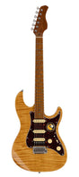 Sire Guitars S7FM/NT electrische gitaar, S-style, elzen body, gevlamde esdoorn top, naturel