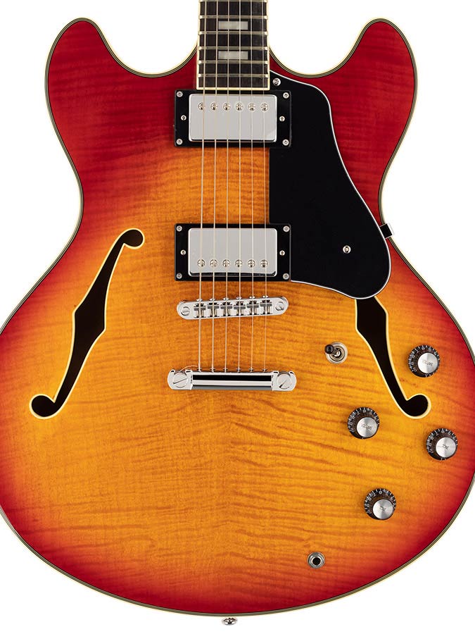 Sire Guitars H7/CS electrische archtop gitaar, esdoorn, cherry sunburst