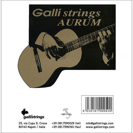 Galli AR-70 snaren set classic, gold bronze wound, clear nylon trebles, hard tension