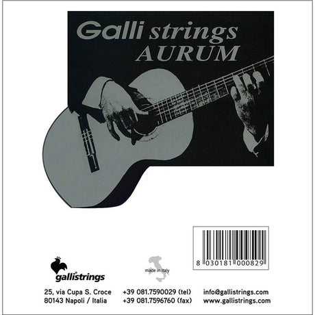 Galli A-126 snaren set classic, gold bronze wound, black nylon trebles, hard tension