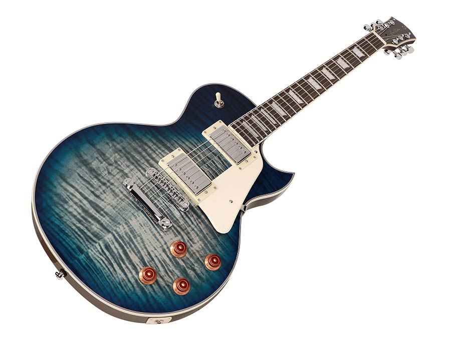 Sire Guitars L7/TBL electrische gitaar, L-style, mahonie, transparant blauw