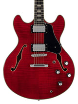 Sire Guitars H7/STR electrische archtop gitaar, esdoorn, see through red