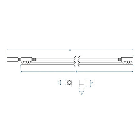 Boston TRD-360-HY double action truss rod, lightweight, hybrid titanium, 360mm length, ± 76 grams weight