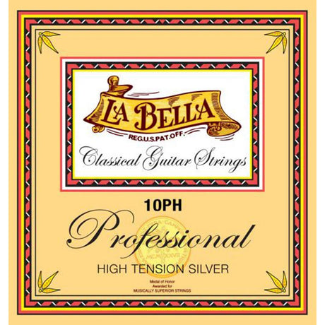 La Bella L-10PH snaren set classic, clear nylon trebles, silver plated wound basses, high tension silver