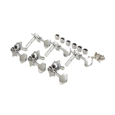 Wilkinson WJ-28N-CRS machine heads for gutar slotted headstock, open geared, 3x left+3x right, chrome, ratio 1:19