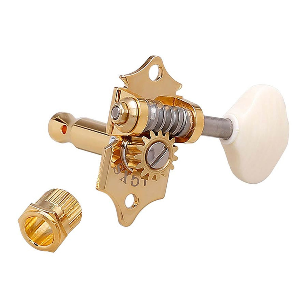 Gotoh SXB510V machine heads for guitar, 3xL+3xR, ratio 1:15, butterbean cream button, gold