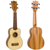 Flight DUS320 SP/ZEB Soprano Ukulele met Spruce Top, Zebrawood Body en Aquila Super Nylgut Snaren