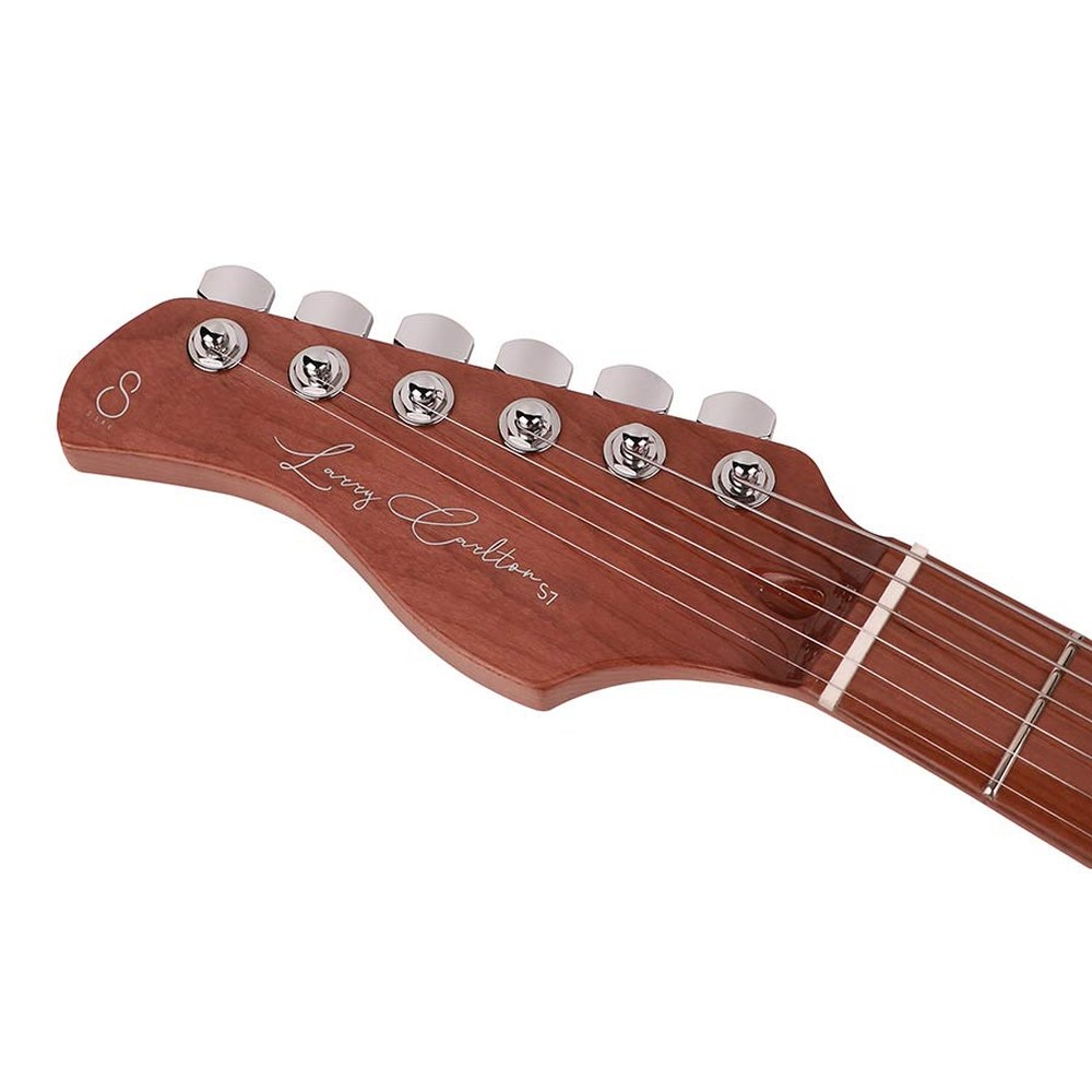 Sire Guitars S7FML/TBK Elektrische gitaar S-stijl linkshandig met gevlamd esdoorn bovenblad transparant zwart