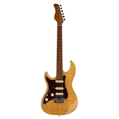 Sire Guitars S7FML/NT Elektrische gitaar S-stijl linkshandig met gevlamd esdoorn bovenblad naturel bruin