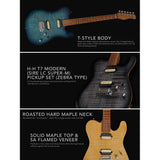 Sire Guitars T7FM/NT electrische gitaar, T-style, elzen body, gevlamde esdoorn top, naturel