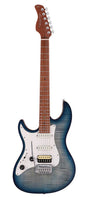 Sire Guitars S7FML/TBL Elektrische gitaar S-stijl linkshandig met gevlamd esdoorn bovenblad transparant blauw