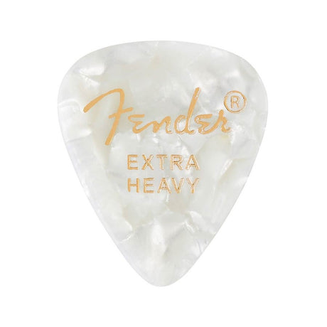 Fender 1980351605 351 vorm premium picks, extra zwaar, witte moto, 12-pack