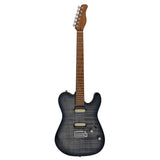 Sire Guitars T7FM/TBK electrische gitaar, T-style, elzen body, gevlamde esdoorn top, transparant zwart