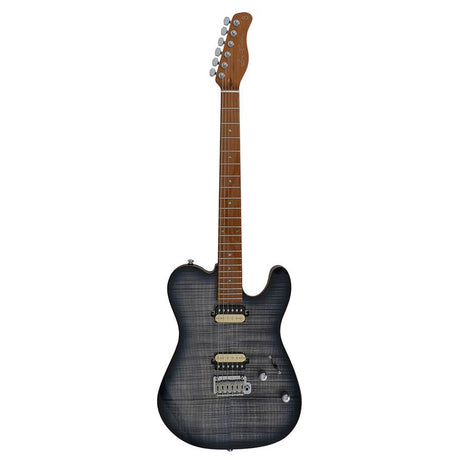 Sire Guitars T7FM/TBK electrische gitaar, T-style, elzen body, gevlamde esdoorn top, transparant zwart