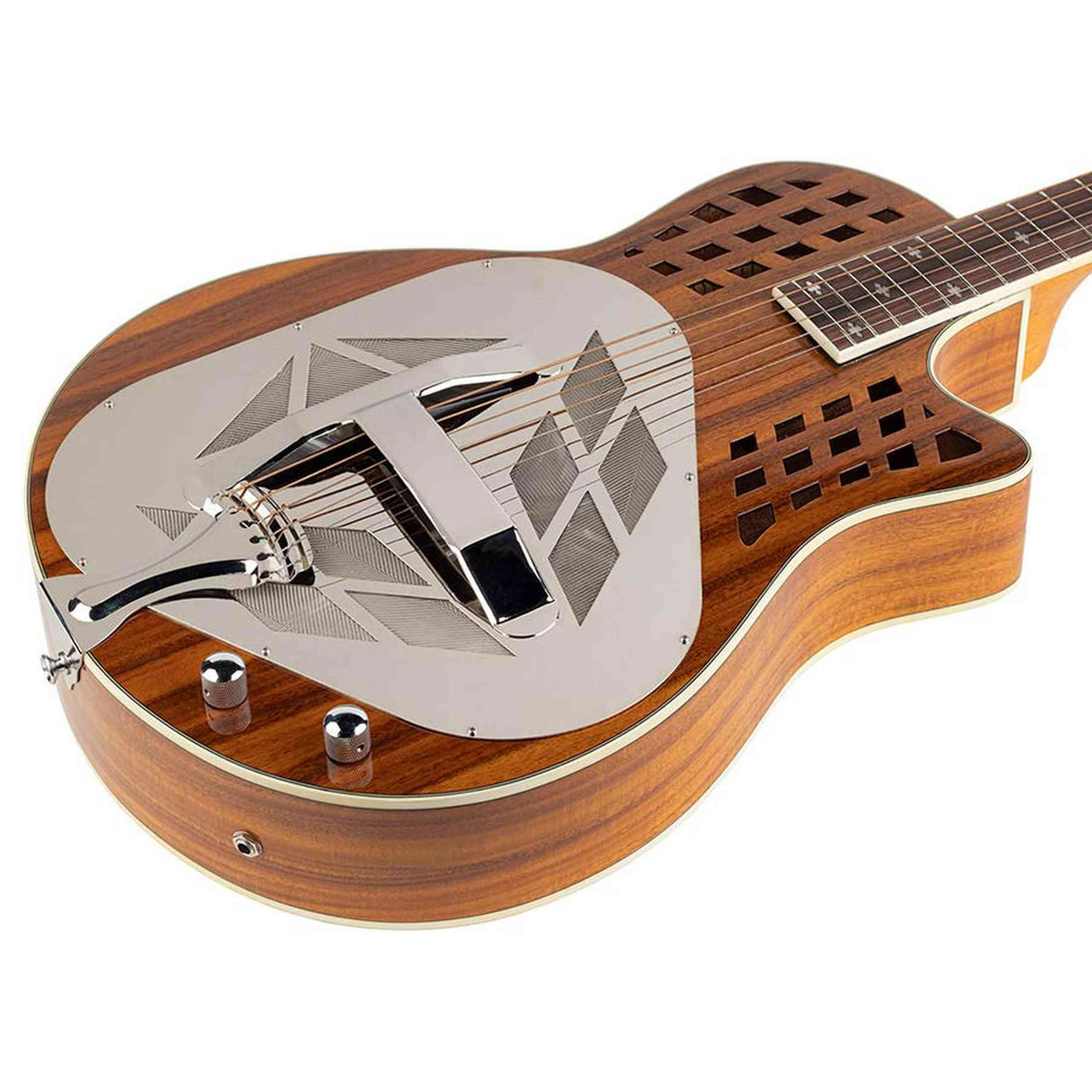 Royall KOA12US Tricone Resonator 12-Fret – Hawaïaans Koa, Cutaway, Undersaddle Pickup, Hardcase