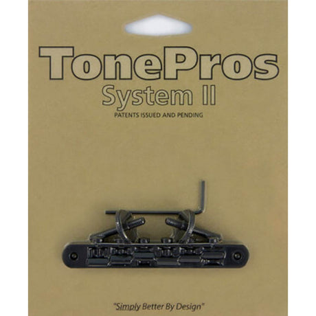 TonePros AVR2-BK AVR2 tune-o-matic bridge, for USA guitars, black