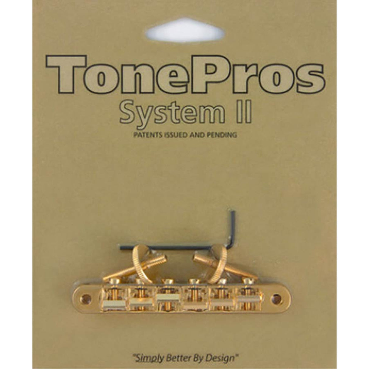 TonePros AVR2-G AVR2 tune-o-matic bridge, for USA guitars, gold