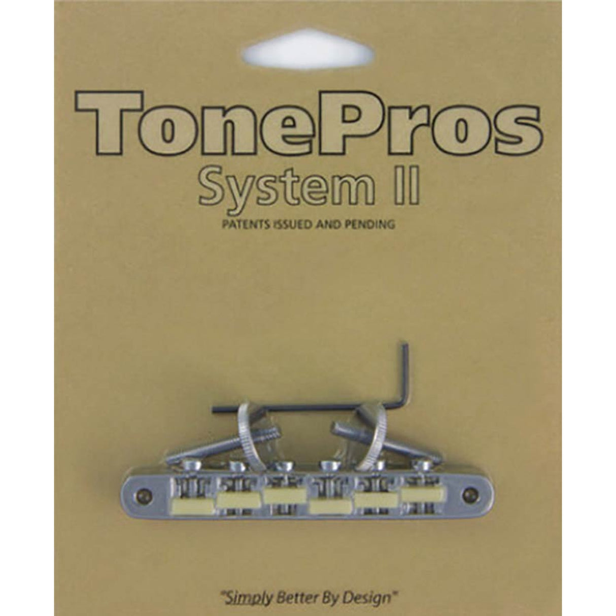 TonePros AVR2G-CH AVR2G tune-o-matic bridge, for USA guitars, G Formula saddles, chrome