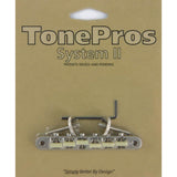 TonePros AVR2G-N AVR2G tune-o-matic bridge, for USA guitars, G Formula saddles, nickel