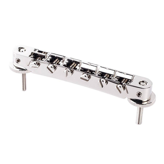 TonePros AVR2P-N AVR2P tune-o-matic bridge with pre-notched saddles, for USA guitars, nickel