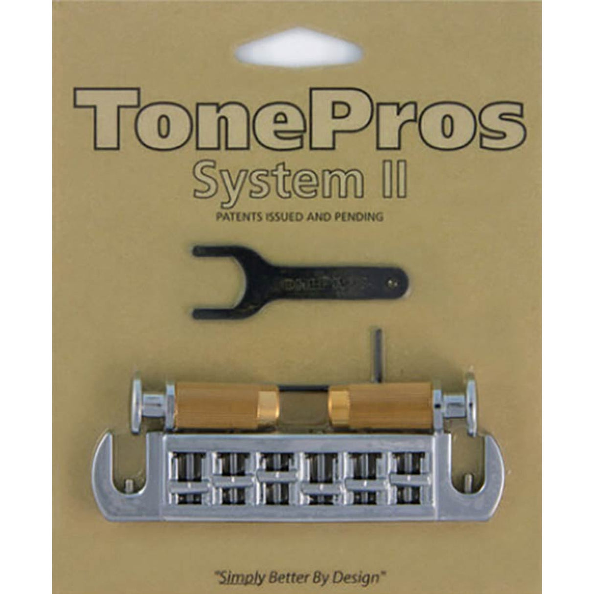 TonePros AVT2M-CH AVT2M wraparound bridge, metric/for import guitars, chrome