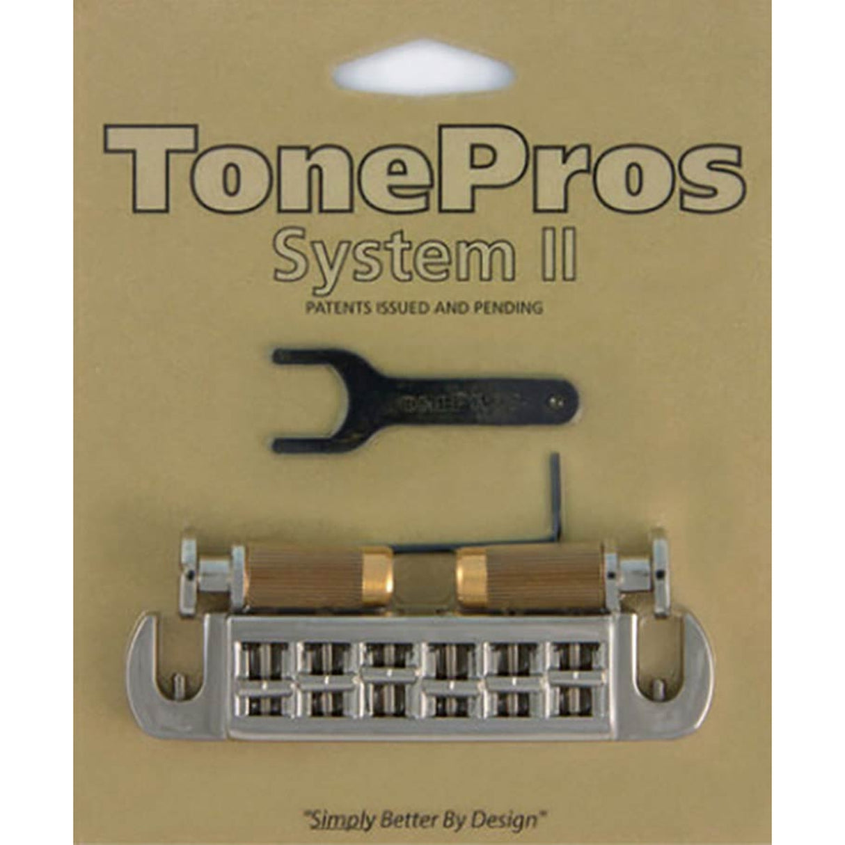 TonePros AVT2M-N AVT2M wraparound bridge, metric/for import guitars, nickel