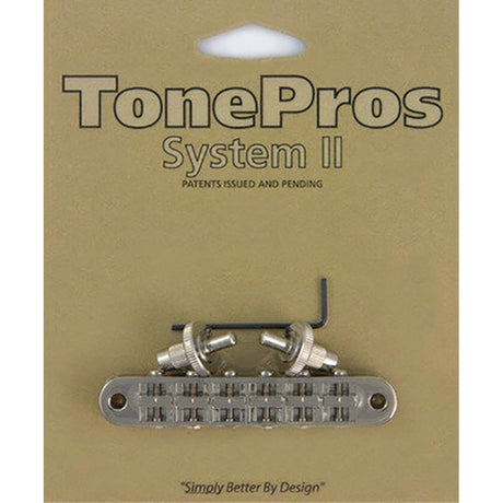 TonePros T3BP-N T3BP tune-o-matic bridge, for USA guitars, nickel