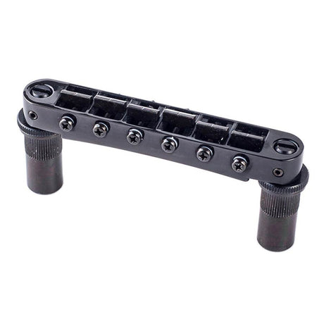 TonePros T3BT-BK T3BT tune-o-matic bridge, metric/for import guitars, black