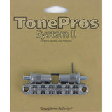 TonePros ALTOM-CH aluminum tune-o-matic bridge, metric/for import guitars, bell brass saddles, chrome