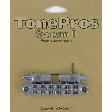 TonePros ALTOM-CH aluminum tune-o-matic bridge, metric/for import guitars, bell brass saddles, chrome